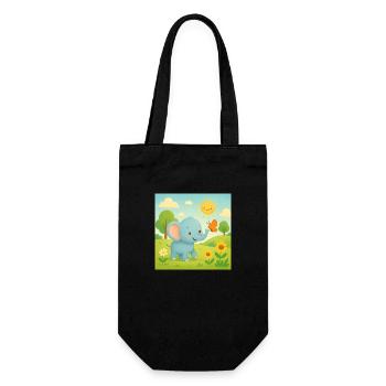 Elephant - Gift Bag for Bottles - black - Front