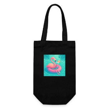 Flamant Rose Chill – Vacances à la Piscine - Sac à bouteille - noir - Devant