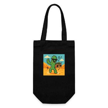 Cactus DJ – Der König der Wüste - Geschenkbeutel für Flaschen - Schwarz - Vorne