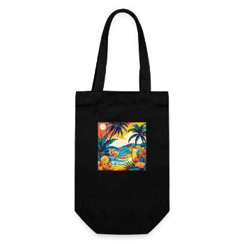 Summer Vibes Only | Tropical Beach T-Shirt - Sac à bouteille - noir - Devant
