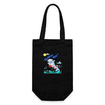 Coffee Spy Secret Sticker With Сyber- Marine Vibe - Gift Bag for Bottles - black - Front