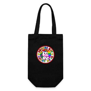 Cute Unicorn "Sounds Gay Count Me In" - Gift Bag for Bottles - black - Front