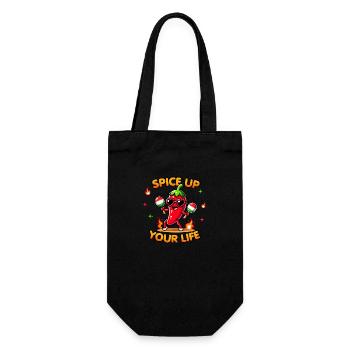 Spice Up Your Life – Kawaii Chili Mascot Funny Pun - Gift Bag for Bottles - black - Front