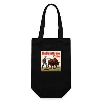Bullshitfreie Zone - Geschenkbeutel für Flaschen - Schwarz - Vorne