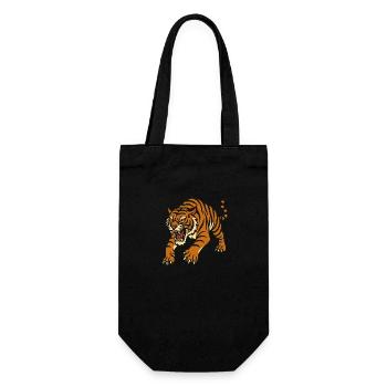 Tiger Traditional Tattoo Style - Gift Bag for Bottles - black - Front