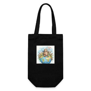 Sloth Wanderer Stop War - Gift Bag for Bottles - black - Front