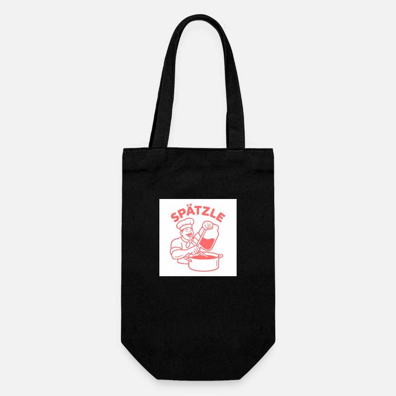 Spätzle - Geschenkbeutel für Flaschen - Schwarz