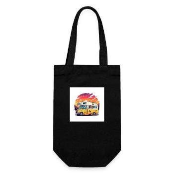 Entdecke unser hochwertiges Camperliebe 50+ Shirt - Geschenkbeutel für Flaschen - Schwarz - Vorne