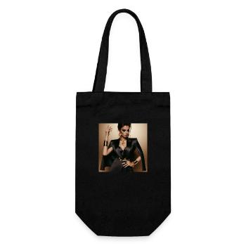 Powerful glamorous woman in a black suit gold - Geschenkbeutel für Flaschen - Schwarz - Vorne