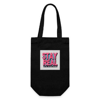 Stay Real - Gift Bag for Bottles - black - Front