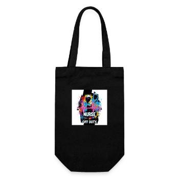 🩺 Nurse Off Duty – Lustiges Shirt - Geschenkbeutel für Flaschen - Schwarz - Vorne
