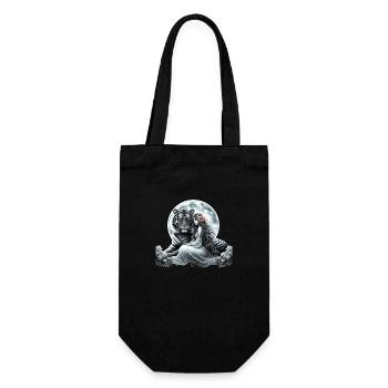 Moonlit Bond – Femme mystique et tigre - Sac à bouteille - noir - Devant