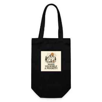 MAKE YOURSELF A PRIORITY - Gift Bag for Bottles - black - Front