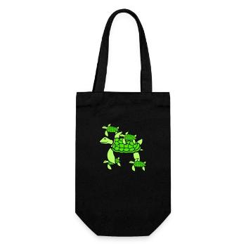 5 Water Turtles Children Mom Mother Father Dad - Gift Bag for Bottles - black - Front