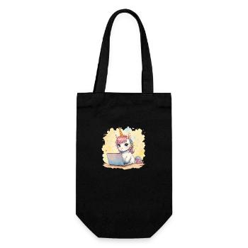 programming unicorn - Gift Bag for Bottles - black - Front