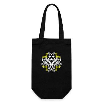 Ornament Floral Symbol - Geschenkbeutel für Flaschen - Schwarz - Vorne