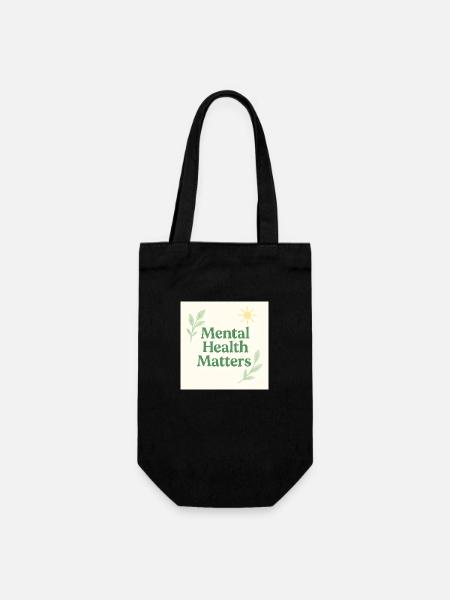 Mental Health Matters Sun green - Geschenkbeutel für Flaschen - Schwarz