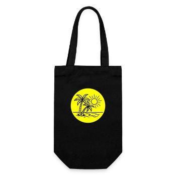 Island Palm Tree Symbol Holiday - Gift Bag for Bottles - black - Front
