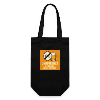 ICH KENNE KEINE GRENZEN Unbegrenzt Bierchen - Geschenkbeutel für Flaschen - Schwarz - Vorne