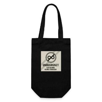 Unbegrenzt Strich Ich kenne keine Grenzen - Geschenkbeutel für Flaschen - Schwarz - Vorne
