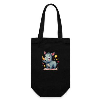 Conception de rhinocéros - Sac à bouteille - noir - Devant