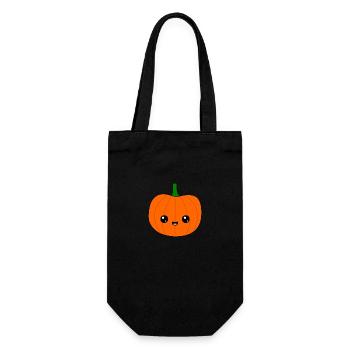 Citrouille mignonne - Sac à bouteille - noir - Devant