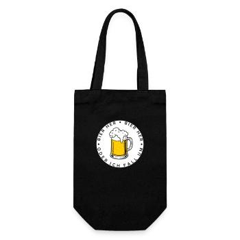 Bienen hier - Oder ich fall um! - Geschenkbeutel für Flaschen - Schwarz - Vorne