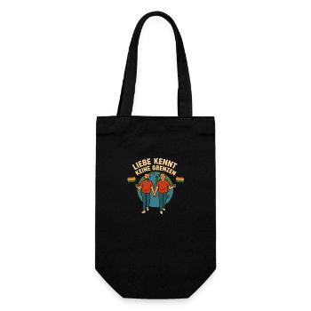 Love knows no boundaries - Gift Bag for Bottles - black - Front