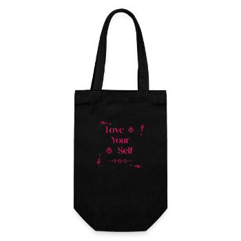 Love Yourself – Motivational Quote Design - Sac à bouteille - noir - Devant