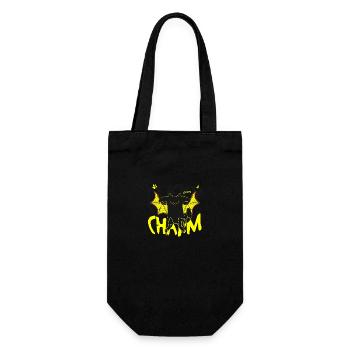 Porte-bonheur chat noir chauve-souris ailes Halloween - Sac à bouteille - noir - Devant