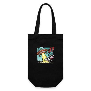 UFO cow - Gift Bag for Bottles - black - Front
