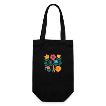 Bloody Vibes - Flache Designblumen - Geschenkbeutel für Flaschen - Schwarz - Vorne