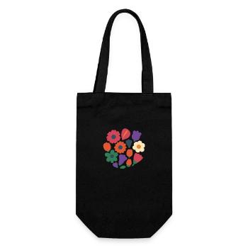 Circle Bloom – Flower Wreath 2025 - Gift Bag for Bottles - black - Front