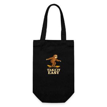Take It Easy – Skate-Faultier T-Shirt - Geschenkbeutel für Flaschen - Schwarz - Vorne