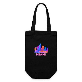 Miami City Skyline - Gift Bag for Bottles - black - Front