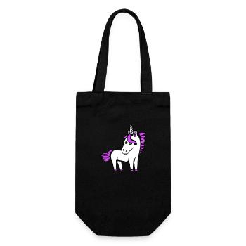 Licorne fille assez sympathique dessin animé cheval - Sac à bouteille - noir - Devant