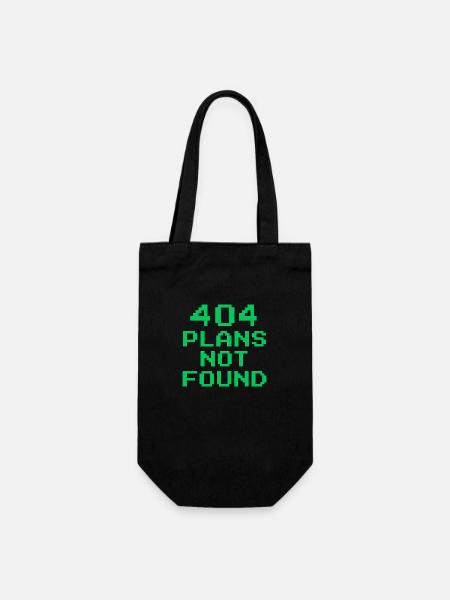 404 Pläne nicht gefunden | Retro-Pixel-Arcade-Meme - Geschenkbeutel für Flaschen - Schwarz