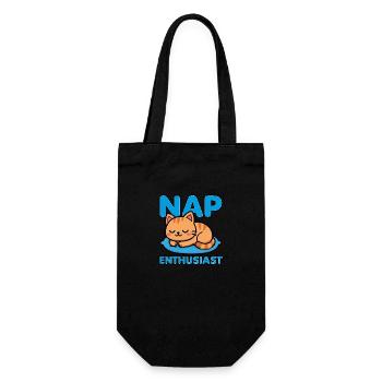 Nap Enthusiast | Cute Cat Lover Sleeping Kitten - Gift Bag for Bottles - black - Front