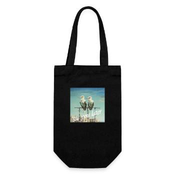 See You later Lettering 2 Birds Pole Humor - Gift Bag for Bottles - black - Front