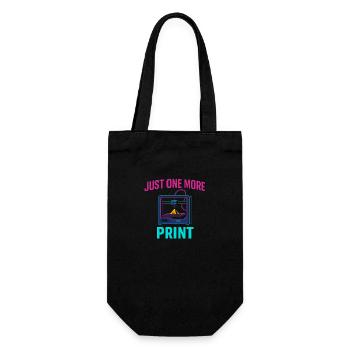 Just One More Print – Nerdiges Maker Motiv - Geschenkbeutel für Flaschen - Schwarz - Vorne