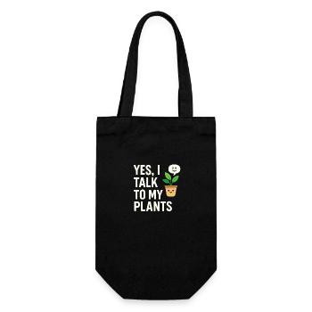 Yes, I Talk to My Plants – Urban Gardening - Geschenkbeutel für Flaschen - Schwarz - Vorne