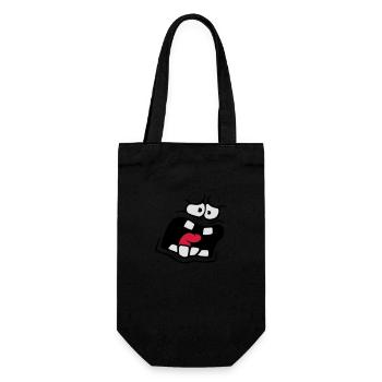 Screaming Anxious Comic Cartoon Face - Gift Bag for Bottles - black - Front