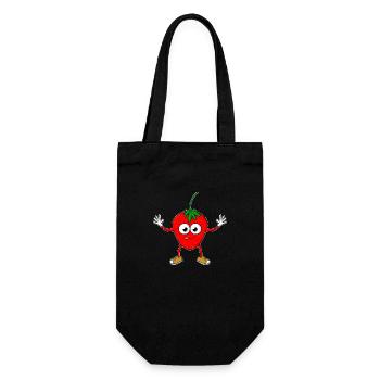 Strawberry Cartoon - Gift Bag for Bottles - black - Front
