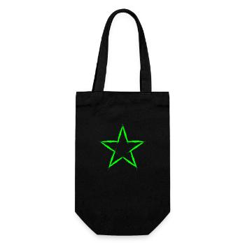 Stern Design Symbol Grün - Geschenkbeutel für Flaschen - Schwarz - Vorne