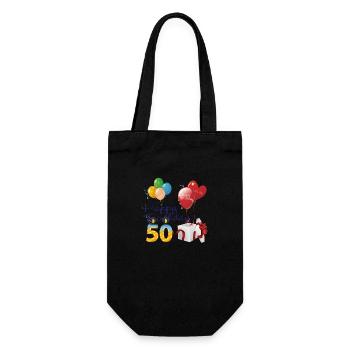 50th Birthday - Gift Bag for Bottles - black - Front