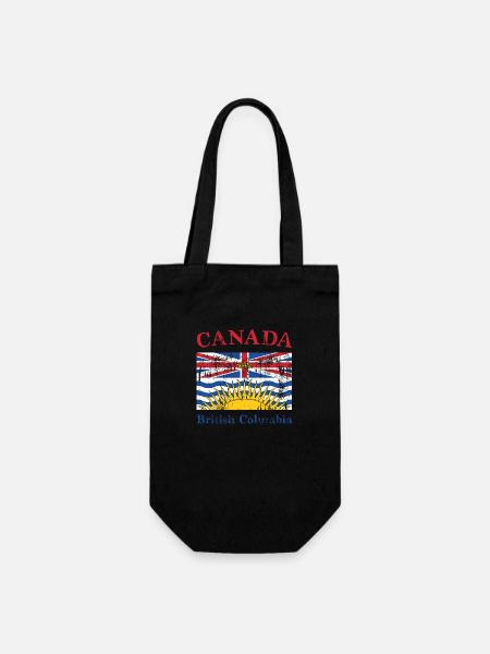 British Columbia Flag Vintage - Geschenkbeutel für Flaschen - Schwarz