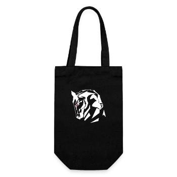 HORSE SHIRT HORSE RIDER HORSE HEAD - Gift Bag for Bottles - black - Front