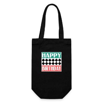 BIRTHDAY. HAPPY BIRTHDAY. HAPPY BIRTHDAY. - Gift Bag for Bottles - black - Front