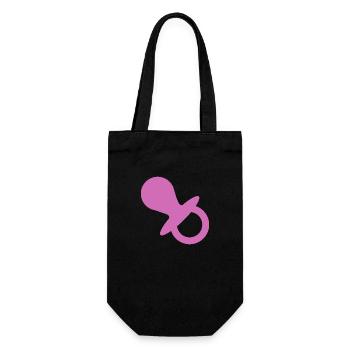 Schnuller Geschenk Schwangerschaft Kleinkind Baby - Geschenkbeutel für Flaschen - Schwarz - Vorne