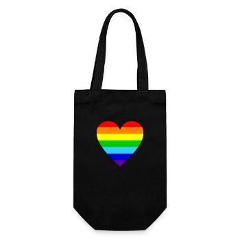 Herz Regenbogen Farben bunt - Geschenkbeutel für Flaschen - Schwarz - Vorne